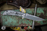 Spartan Blades Custom Harsey Folder Knife "Compass" Titanium 3.25" Stonewash