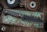 Toor Knives Krypteia Heavy Metal Carbon Fiber Fixed Blade Knife 4" Black