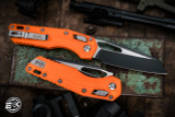 Microtech Standard Issue "MSI" Ram-LOK Manual Folding Knife Orange 3.85" Black 210T-1PMOR