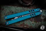  Squid Industries Mako V4.5 Teal Balisong Bottle Opener Trainer 4.3" Stonewash