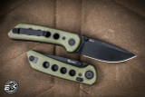  Reate PL-XT Pivot Lock Knife Green Micarta 3" Drop Point Black PVD 