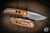 Reate PL-XT Pivot Lock Knife Tan G10 3" Drop Point Stonewash