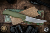 Benchmade Hunt Mini Meatcrafter Fixed Blade Knife OD Green Santoprene 4.0" Trailing Point Stonewash 15505