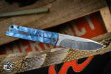 Medford Antik Front Flipper Folding Knife Blue Stained Glass Sculpted Titanium 3.75" Drop Point 