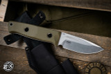 Benchmade Sibert Mini Bushcrafter Fixed Blade Knife OD Green G10 3.4" Drop Point Stonewash  165-1