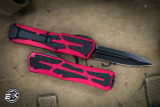  Heretic Knives "Colossus" OTF Automatic Knife Red 3.5" DLC Dagger Serrated H041-6C-RED 