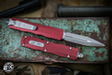 Microtech Dirac OTF Automatic Knife Merlot Red 3" Dagger Apocalyptic Stonewash 225-10APMR