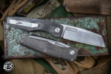 Vero Engineering Axon Liner Lock Folding Knife Black Micarta 3.5" Belt Satin
