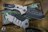 Medford Praetorian T Folding Knife "Old-School" Tumbled Titanium 3.75" Tanto DLC