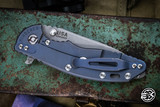 (Preowned) Rick Hinderer Knives XM-18 3.5" Slicer Knife Blue Textured Titanium, Battle Blue