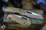 Microtech Standard Issue "MSI" Ram-LOK Manual Folding Knife OD Green 3.85" Apocalyptic Stonewash 210T-10APPMOD