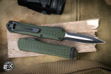 Heretic Knives Manticore S OTF Automatic Knife OD Green Frag 2.6" MagnaCut Dagger Two-Tone H024F-10A-GRN