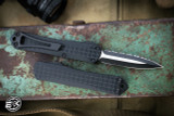 Heretic Knives Manticore S OTF Automatic Knife Black Frag 2.6" MagnaCut Dagger Two-Tone Serrated H024F-10C-T