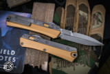 Microtech Glykon OTF Automatic Knife Tan Aluminum/Titanium 3.75" Bayonet Stonewash Apocalyptic  184-10APTA