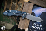 Rick Hinderer Knives XM-18 3.5" Skinner Folding Knife Red G10, Battle Blue Titanium
