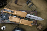 Microtech Combat Troodon Gen III OTF Automatic Knife Tan 3.8" Dagger Stonewash Serrated 1142-12TA