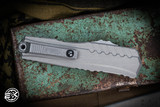 Microtech Cypher II OTF Automatic Knife Natural Grey 3.5" Wharncliffe Apocalyptic Stonewash Serrated 1241-11APNC