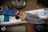 Medford Praetorian Ti Folding Knife Predator Sculpted Blue-Violet-Bronze Fade Titanium 3.75" Vulcan Drop Point