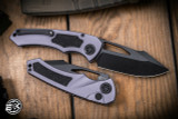 Heretic Knives Pariah Manual Button Lock Folding Knife Gray 4" MagnaCut DLC  H046-6A-GRY