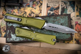 Microtech Combat Troodon Gen III OTF Automatic Knife OD Green 3.8" Dagger Apocalyptic Stonewash 1142-10APOD