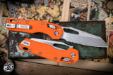 Microtech Standard Issue "MSI" Ram-LOK Manual Folding Knife Orange 3.85" Stonewash Serrated 210T-11PMOR