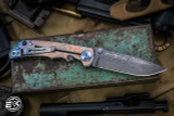 Spartan Blades SHF Custom. Harsey Folding Knife "Storm Watch" Titanium 4" Damascus 
