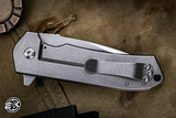 Nottingham Tactical Ultra4 Folding Knife Titanium Tumbled Honey Badger 3" Drop Point Stonewash