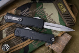 Microtech Hera Mini OTF Automatic Knife Black 3" Dagger Stonewash 1702M-10