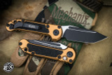 Microtech LUDT Gen III Automatic Folding Knife Tan Aluminum 3.4" Tanto Black 1136-1TA