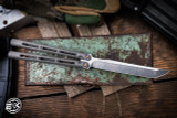 Medford Viceroy Balisong Butterfly Knife Tumbled Titanium 4.8" Tanto