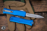 Microtech Hera Mini OTF Automatic Knife Blue 3" Dagger Apocalyptic Stonewash 1702M-10APBL