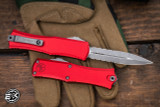 Microtech Hera Mini OTF Automatic Knife Red 3" Dagger Apocalyptic Stonewash Serrated 1702M-11APRD 