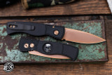  ProTech TR-2 Tactical Response Automatic Knife Textured Black w/ Silver Shaw Skull Inlay 3" MagnaCut Rose Gold