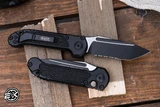 Microtech LUDT Gen III Automatic Folding Knife Aluminum/Grip Inlay 3.4" M390 Tanto Black Serrated 1136-2T