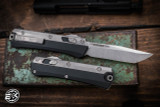 Microtech Glykon OTF Knife Aluminum/Titanium 3.75" Tanto Stonewash 185-10