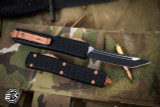PREOWNED-Microtech Ultratech Tri-Grip OTF Knife Copper Cerakote Accents 3.4" Tanto Black 123T-1CPEKS