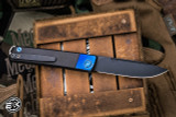 Medford Gentleman Jack (GJ-2) Slip Joint Titanium Knife Black w/ Brushed Blue Bolster 3.1" Drop Point DLC