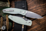 Three Rivers Manufacturing ATOM Folding Knife Flat Jade G10 3.5" MagnaCut Drop Point Stonewash