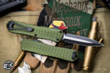  Heretic Knives Manticore E Green Grenade Grip OTF Automatic Knife 3.2" Dagger Two Tone H028F-10A-GRN