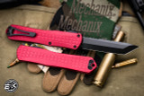 Heretic Knives Manticore X OTF Knife Red Grenade Grip 3.75" Tanto DLC H031F-6A-RED