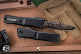 Microtech Combat Troodon Gen III OTF Hefted Black Aluminum 4" Interceptor Raindrop CopperMai Damascus 1217-16MS1