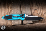 Microtech Socom Elite Automatic Folding Knife Turquoise/Grip Inlay 4" M390 Black 160A-1TQ