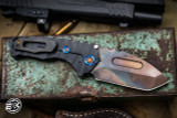 Medford Praetorian Genesis T Folding Knife DLC Black Predator Sculpted Titanium 3.3" Vulcan Tanto