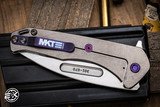 Preowned- Medford Praetorian Slim Flipper Knife Titanium Violet Accents 3.3" S45VN Tumbled Tanto