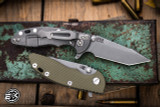 Rick Hinderer Knives XM-18 3.0" Harpoon Tanto Knife OD Green G10, Working Finish
