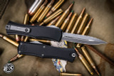Microtech Hera II Mini OTF Automatic Knife 3" Dagger Apocalyptic Stonewash Serrated 1702M-12AP
