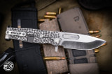 Medford USMC FF Fighter Flipper Folding Knife Brushed/Blasted Silver "Peaks-N-Valleys" Sculpted Titanium 4.25" Drop Point 