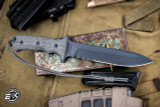 Chris Reeve Knives Green Beret Fixed Blade Knife Black Canvas Micarta 7" MagnaCut Spear Point Serrated PVD GB7-1006