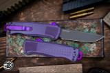 Benchmade Shootout OTF Automatic Knife Dark Purple Grivory 3.5" Tanto Black DLC 5370GY-06