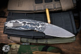 Three Rivers Manufacturing NEUTRON 2 Folding Knife Lizard Skin Texture White Storm Fat Carbon 3" MagnaCut Stonewash
